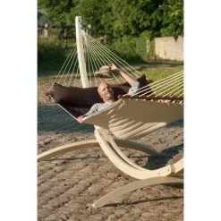 LA SIESTA Hangmat Alabama Kingsize Outdoor - Arabica -winkel in tuinmeubelen alabama arabica quilted kingsize spreader bar hammock 1609770135 489 600