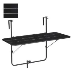 Mica Decorations Balkontafel Zwart - 88 × 51,5 × 67 Cm