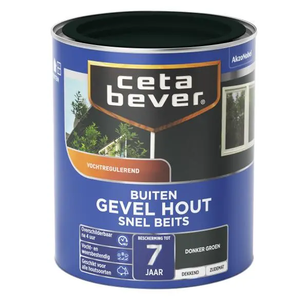 Cetabever Snelbeits Gevel Hout Dekkend, Donkergroen - 750 Ml 3 Cetabever Snelbeits Gevel Hout Dekkend, Donkergroen - 750 Ml