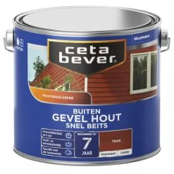 Cetabever Snelbeits Gevel Hout Transparant, Teak - 2,5 L