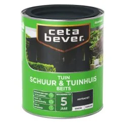 Cetabever Tuinbeits Schuur & Tuinhuis Dekkend, Antraciet - 750 Ml