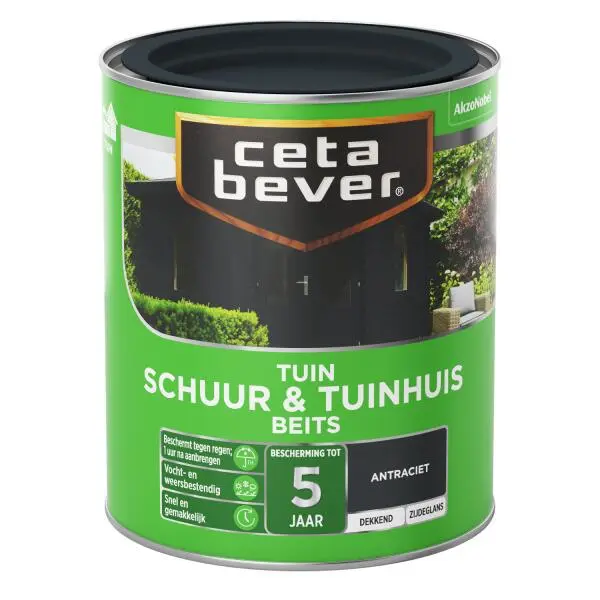 Cetabever Tuinbeits Schuur & Tuinhuis Dekkend, Antraciet - 750 Ml 3 Cetabever Tuinbeits Schuur & Tuinhuis Dekkend, Antraciet - 750 Ml