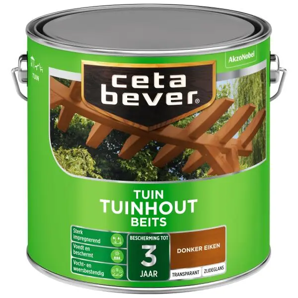 Cetabever Tuinbeits Tuinhout Transparant, Donker Eiken - 2,5 L 3 Cetabever Tuinbeits Tuinhout Transparant, Donker Eiken - 2,5 L