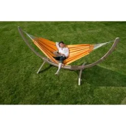 LA SIESTA Tweepersoonshangmat Currambera - Abrikoos 7 LA SIESTA Tweepersoonshangmat Currambera - Abrikoos -winkel in tuinmeubelen currambera apricot cotton double classic hammock 1609770128 351 600