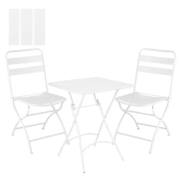 Mica Decorations Evita Bistro Set Wit - 3 Delig 3 Mica Decorations Evita Bistro Set Wit - 3 Delig