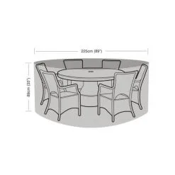 Hoes Voor Tuinmeubelen - Ronde Tafel + 6 Stoelen