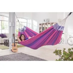 LA SIESTA Eénpersoonshangmat Orquídea - Paars 9 LA SIESTA Eénpersoonshangmat Orquídea - Paars -winkel in tuinmeubelen orqudea purple cotton single classic hammock 1609770119 126 600