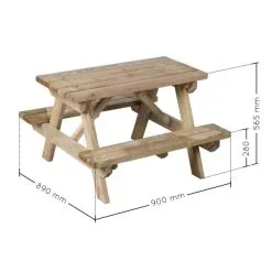 Picknickbank Auréa NATUREL - Ca. 90 × 89 × 56,5 Cm -winkel in tuinmeubelen picknickbank aura naturel 1669188281 4 600
