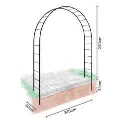 Rozenboog London 230 × 240 × 40 Cm - Zwart 9 Rozenboog London 230 × 240 × 40 Cm - Zwart -winkel in tuinmeubelen rozenboog london zwart 1648033918 5 600
