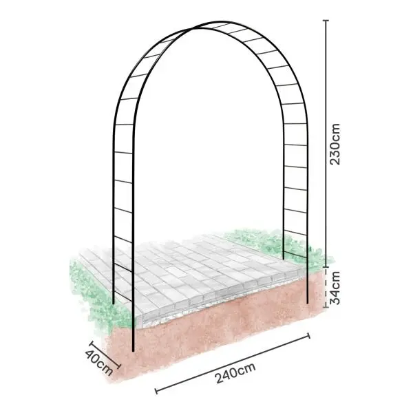 Rozenboog London 230 × 240 × 40 Cm - Zwart 6 Rozenboog London 230 × 240 × 40 Cm - Zwart - Afbeelding 4