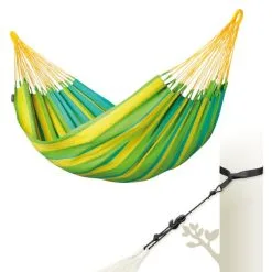 LA SIESTA Eénpersoonshangmat Sonrisa Outdoor - Limoengroen -winkel in tuinmeubelen sonrisa lime eenpersoons klassieke hangmat outdoor 1609769991 14 600