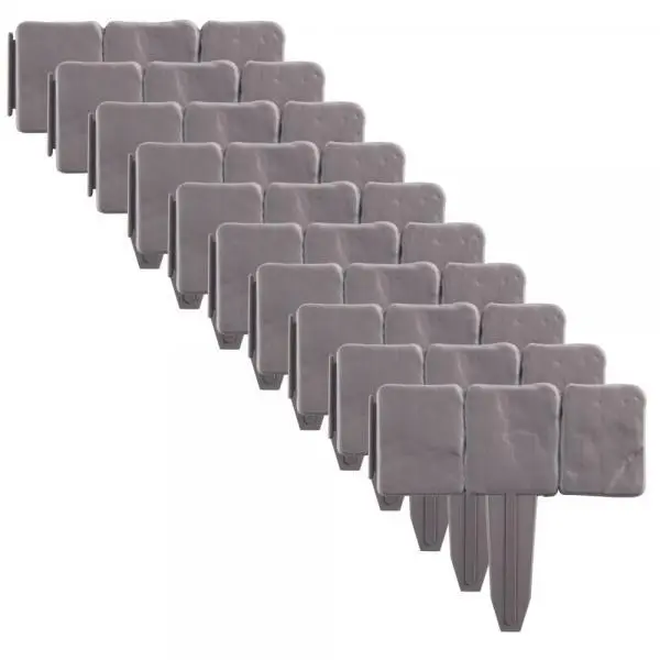 Tuinafboording Kunststof Steenlook Grijs - 240 Cm 5 Tuinafboording Kunststof Steenlook Grijs - 240 Cm - Afbeelding 3