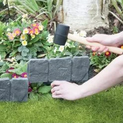 Tuinafboording Kunststof Steenlook Grijs - 240 Cm 9 Tuinafboording Kunststof Steenlook Grijs - 240 Cm -winkel in tuinmeubelen tuinafboording steengrijs 240 cm 1484057391 3 600