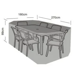 Hoes Voor Tuinmeubelen - Rechthoekige Tafel + 6 Stoelen